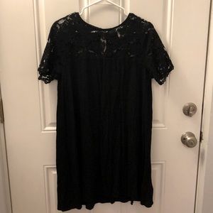 Black lace knee length dress